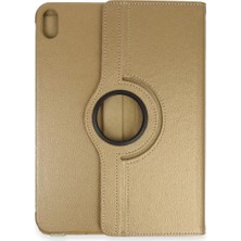 TeknoKapsül Newface Apple Ipad 2022 10.9 (10.nesil) Kılıf 360 Tablet Deri Kılıf - Gold