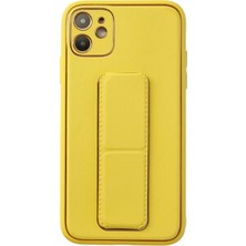 Ankaverse®  iPhone 12 Kılıf Coco Deri Standlı Kapak - Sarı