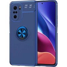 Verto Newface Xiaomi Poco F3 Kılıf Range Yüzüklü Silikon - Mavi
