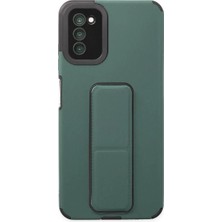 Verto Newface Samsung Galaxy A03S Kılıf Mega Standlı Silikon - Yeşil