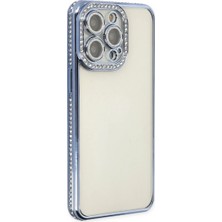 Verto Newface Apple iPhone 14 Pro Kılıf Joke Taşlı Silikon - Mavi
