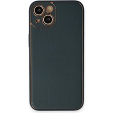 Verto Newface Apple iPhone 14 Plus Kılıf Coco Deri Silikon Kapak - Yeşil