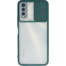 Verto Newface Vivo Y11S Kılıf Palm Buzlu Kamera Sürgülü Silikon - Yeşil