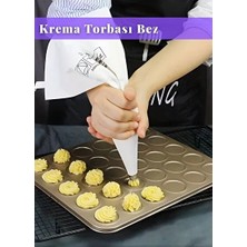 CATEKSSS Krema Torbası Bez Yıkanabilir Torba Bpa Free Pasta Duy Torbası Dekorasyon Süsleme Aparatı 20X35 cm B