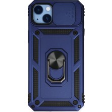 Verto Newface Apple iPhone 14 Plus Kılıf Pars Lens Yüzüklü Silikon - Lacivert