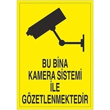 CATEKSSS Iş Güvenliği Levhası Sticker - Bu Bina Kamera Sistemi ile Gözetlenmektedir