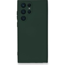 Verto Newface Samsung Galaxy S23 Ultra Kılıf Nano Içi Kadife Silikon - Koyu Yeşil
