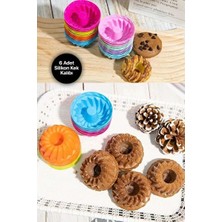 CATEKSSS 6’lı Muffin Kek Kalıbı Göbekli Silikon Yeşil