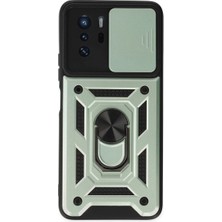 Verto Newface Xiaomi Poco X3 Gt Kılıf Pars Lens Yüzüklü Silikon - Yeşil