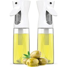 CATEKSSS Sprey Yağdanlık Airfryer Için Yağdanlık Püskürtmeli Cam Şişe Zeytinyağı Sirke Yağ Püskürtücü Beyaz