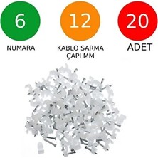 CATEKSSS Beton Çivili Kablo Tutucu Kroşe No: 6 - 12MM 20 Adet