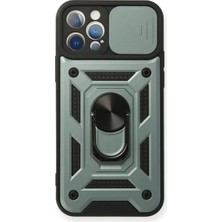 Verto Newface Apple iPhone 12 Pro Kılıf Pars Lens Yüzüklü Silikon - Yeşil