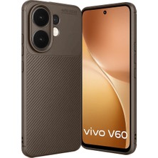 Verto Newface Vivo V60 5g Auto Focus Karbon Kapak - Kahverengi