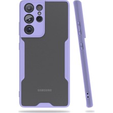 Verto Newface Samsung Galaxy S21 Ultra Kılıf Platin Silikon - Lila