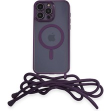 Verto Newface Apple iPhone 12 Pro Kılıf Divo Lazer Askılı Magsafe Kapak - Derin Mor
