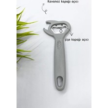 CATEKSSS Çok Amaçlı Kapak Açacağı, Meşrubat Açacağı, Kavanoz Kapağı Açacağı Gri