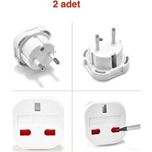 CATEKSSS 2 Adet Ingiliz Fiş Adaptör Çevirici Ingiliz-Türk Çevirici Priz Adaptör