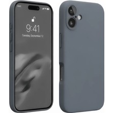 Verto Newface Apple iPhone 16 Plus Kılıf Nano Içi Kadife Silikon - Gri