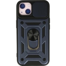 Verto Newface Apple iPhone 15 Kılıf Pars Lens Yüzüklü Silikon - Lacivert
