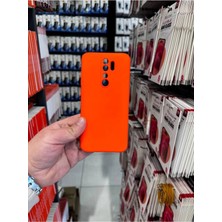 MCasering Xiaomi Redmi Note 8 Pro Uyumlu Kamera Koruma Çıkıntı Soft Kadife Doku Lansman Kapak Turuncu Silikon