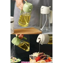 CATEKSSS 450 ml Çift Kullanımlı 2 Fonksiyonlu Cam Yağdanlık ve Püskürtmeli Sprey Yağdanlık (1 Adet) Şeffaf
