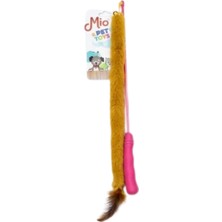 Peluşlu Tüylü Kedi Olta Oyuncağı Pembe