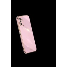 MCasering Samsung Galaxy A25 Uyumlu Kılıf Altın Detaylı Canlı Renkli Silikon Mor Silikon