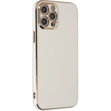 Ahk Iphone 12 Pro Max Kılıf Pastel Renkli Kamera Lens Korumalı Silinebilir Silikon - Pembe Beyaz Silikon
