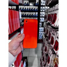 MCasering Xiaomi Redmi 9A Uyumlu Kamera Koruma Soft Kadife Doku Lansman Kapak Turuncu Silikon