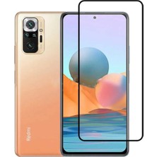 Trendtech Redmi Note 10 Pro Tam Ekran Koruyucu Kırılmaz Temperli Cam Esnek Seramik 9h Siyah Silikon