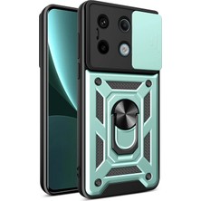 Ankaverse®   Poco X6 Pro Kılıf Pars Lens Yüzüklü Silikon - Yeşil