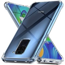 İndirim Zamanı Xiaomi Redmi Note 9 Uyumlu Şok Darbe Emici Şeffaf Silikon Kılıf Turuncu Silikon