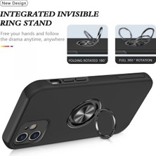 Ankaverse®  iPhone 12 Kılıf Elit Yüzüklü Kapak - Siyah