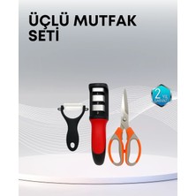 Hsc Bilişim Çok Fonksiyonlu Mutfak Makas Seti – 3 Makas, Bileyici Soyacak Dahil