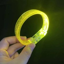 Mep Mep Sarı LED Işıklı Baskı Yapılabilen Pilli Bileklik Bilezik 1,5 cm Genişlik Najmaddin Me
