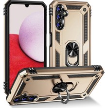 Mey ®  Samsung Galaxy A04S Kılıf Sofya Yüzüklü Silikon Kapak - Gold Mey Najmaddin