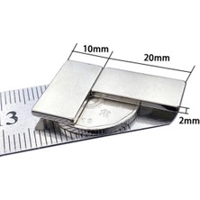 Karg Najmaddin 100 Adet 20X10X2 mm Neodyum Mıknatıs Köşeli Magnet N35 Nikel Kaplama Güçlü Kal