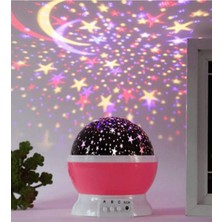 Technosmart Renkli ve Dönen Star Master Projeksiyon Gece Lambası Pembe