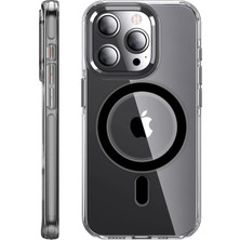 Mey ®   iPhone 14 Pro Kılıf Crystal Magsafe Kapak - Siyah Mey Najmaddin