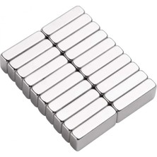 Karg Najmaddin 50 Adet 20X10X5 mm Neodyum Magnet N35 Güçlü Mıknatıs Köşeli ve Dayanıklı Nik