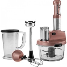 Karaca Mastermaid Prosteel 2500W 6 Bıçaklı Uzun Blender Ayaklı Cam Mutfak Robotu, Rosegold