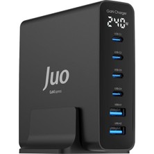 Juo 240W Gan Pd 3.1 Masaüstü Hızlı Şarj Cihazı 4 Type-C + 2 Usb-A iPhone  MacBook  Laptop Uyumlu Şar