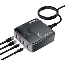 Hobilinka 65W Masaüstü 4 Portlu Hızlı Şarj Cihazı Istasyonu 2xusb-A, 2xtype-C Giriş,1,5 Mt. Kablo