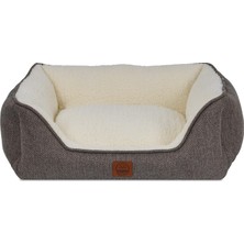Jungolica Pet Products Jungolica Zeus Kedi ve Köpek Yatağı 40 x 55 x 18 Kahverengi - Çift Taraflı Minderli, Yıkanabilir, Ka