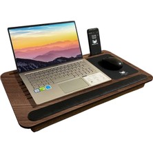 Axolotl Telefon ve Tablet Bölmeli Minderli Laptop Sehpası Notebook Bilgisayar Çalışma Masası, Antik