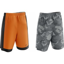 Freysport Çift Taraflı Basketbol Şortu (Turuncu Siyah, 2xl)