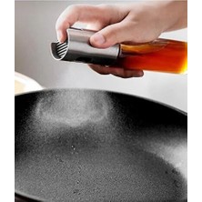 CATEKSSS Zeytinyağı/sirke/yağ Püskürtücü Cam Sprey Yağdanlık 100ML - Airfryer Pişirme Öncesi Sprey Yağlık Gri