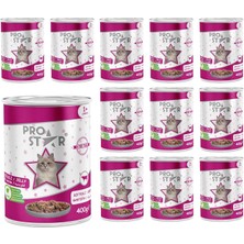 Prostar Yetişkin Kedi Biftekli ve Jöleli Konserve Mama 400 gr x 12 Adet