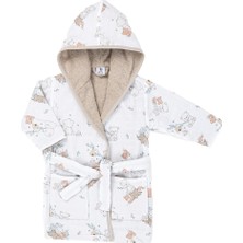 Gezenbebe Hero Desenli Müslin & Havlu Bebek Çocuk Bornozu Teddy 1-2 Yaş