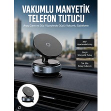 Hobilinka Çok Yönlü Döner Başlıklı Vakumlu Araç Telefon Standı – Sert Yollarda Stabil Kullanım Yen